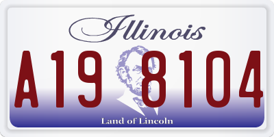 IL license plate A198104