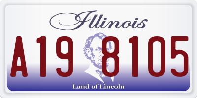 IL license plate A198105