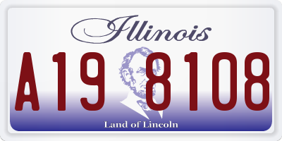 IL license plate A198108