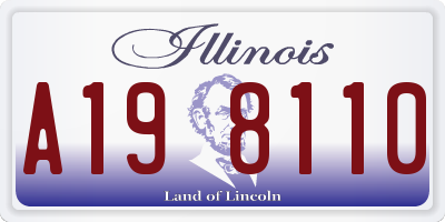 IL license plate A198110