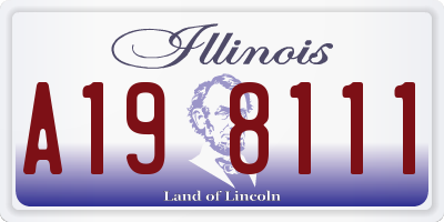 IL license plate A198111