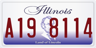 IL license plate A198114