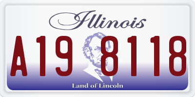 IL license plate A198118