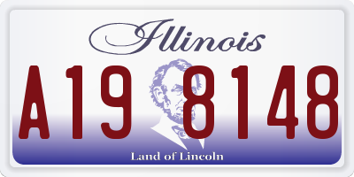 IL license plate A198148