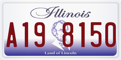 IL license plate A198150