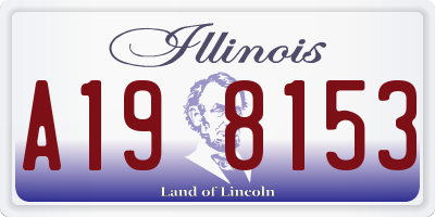 IL license plate A198153