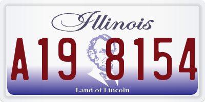 IL license plate A198154