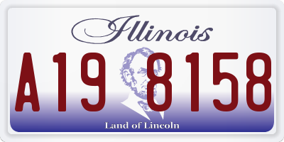 IL license plate A198158