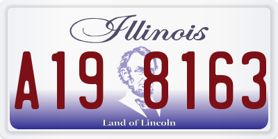 IL license plate A198163