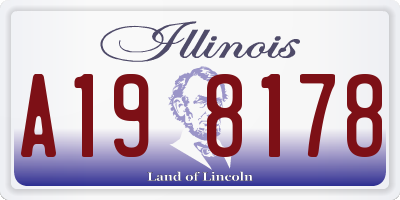 IL license plate A198178