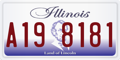 IL license plate A198181