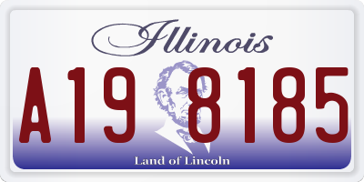 IL license plate A198185