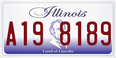 IL license plate A198189