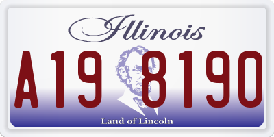 IL license plate A198190