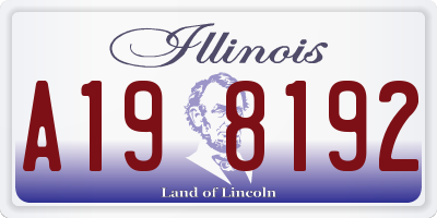 IL license plate A198192