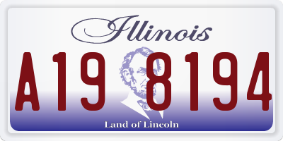 IL license plate A198194