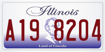 IL license plate A198204