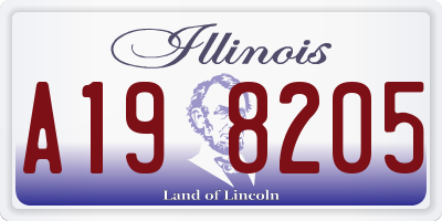IL license plate A198205