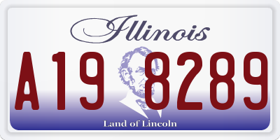 IL license plate A198289