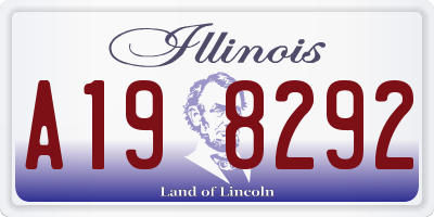 IL license plate A198292