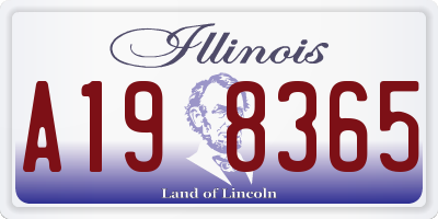 IL license plate A198365
