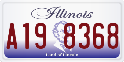 IL license plate A198368