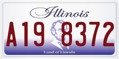 IL license plate A198372