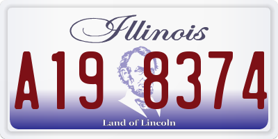 IL license plate A198374