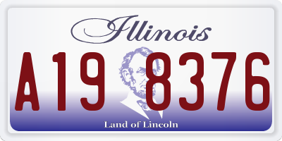 IL license plate A198376