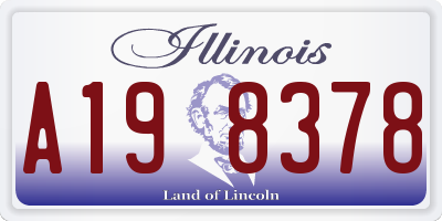 IL license plate A198378