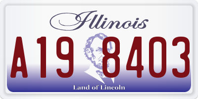 IL license plate A198403