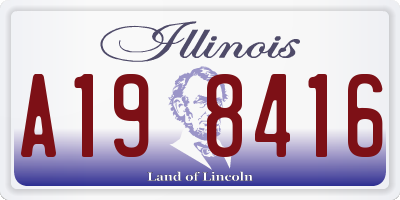 IL license plate A198416