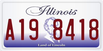 IL license plate A198418