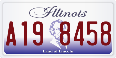 IL license plate A198458