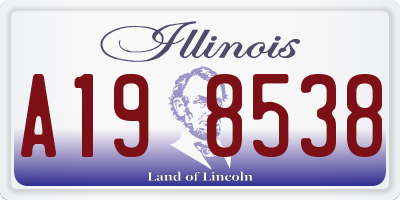IL license plate A198538