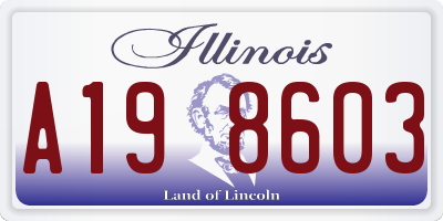 IL license plate A198603