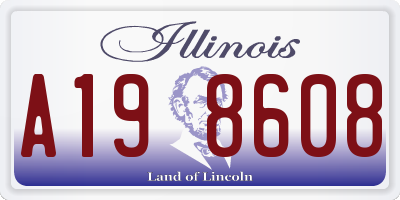 IL license plate A198608