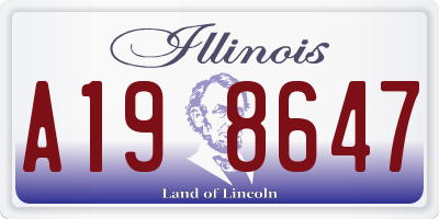 IL license plate A198647