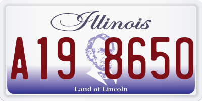 IL license plate A198650
