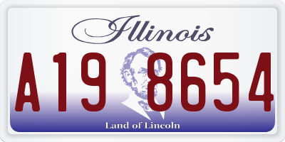 IL license plate A198654