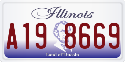 IL license plate A198669