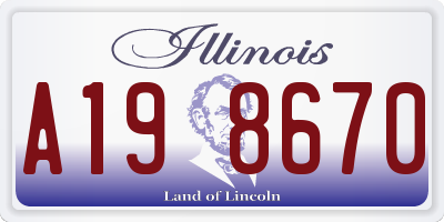 IL license plate A198670