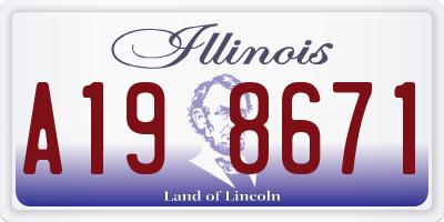 IL license plate A198671