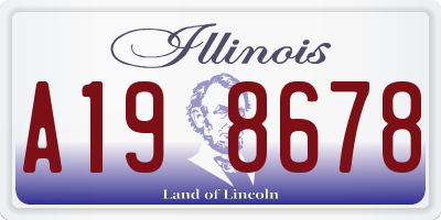 IL license plate A198678