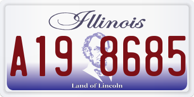 IL license plate A198685