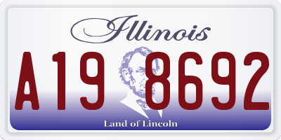 IL license plate A198692