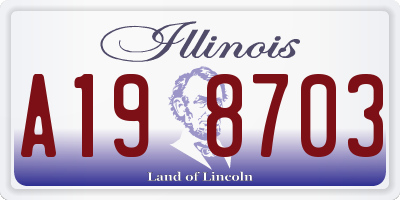 IL license plate A198703
