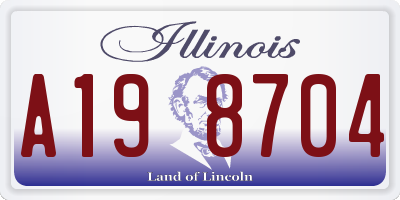 IL license plate A198704