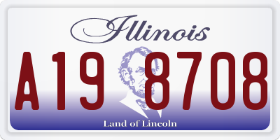 IL license plate A198708