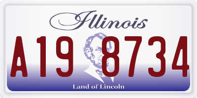 IL license plate A198734